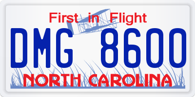 NC license plate DMG8600
