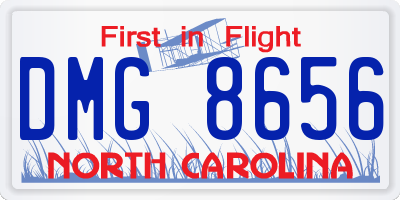 NC license plate DMG8656