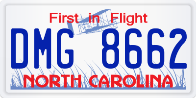 NC license plate DMG8662