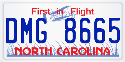 NC license plate DMG8665