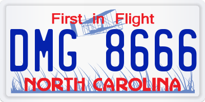 NC license plate DMG8666