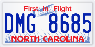 NC license plate DMG8685