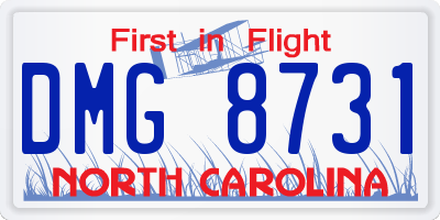 NC license plate DMG8731