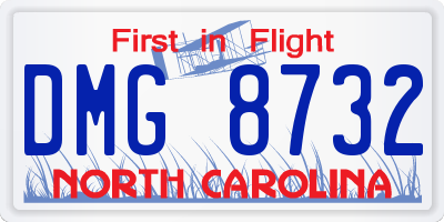 NC license plate DMG8732