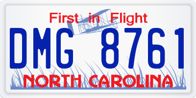 NC license plate DMG8761