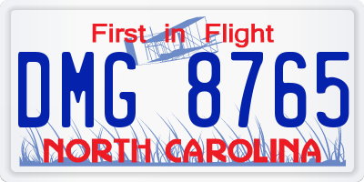 NC license plate DMG8765