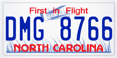 NC license plate DMG8766