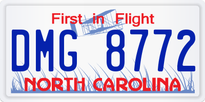 NC license plate DMG8772