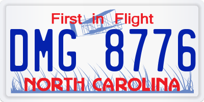 NC license plate DMG8776