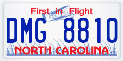 NC license plate DMG8810
