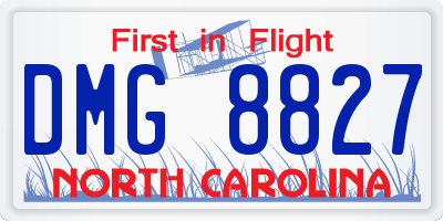 NC license plate DMG8827