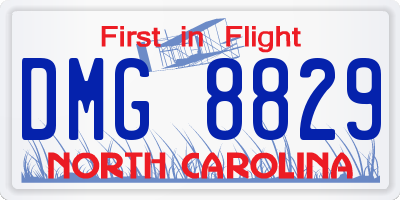 NC license plate DMG8829