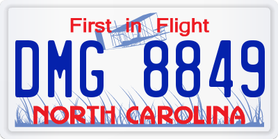 NC license plate DMG8849