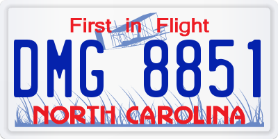 NC license plate DMG8851