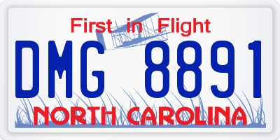 NC license plate DMG8891