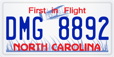 NC license plate DMG8892