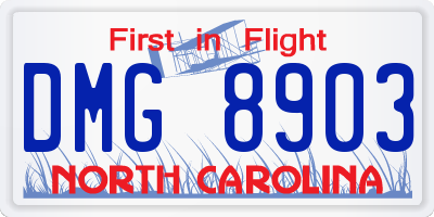 NC license plate DMG8903