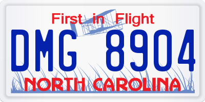 NC license plate DMG8904