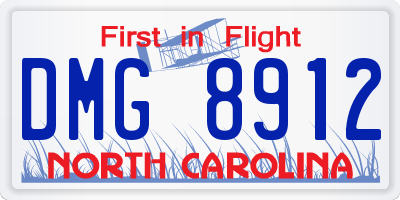 NC license plate DMG8912
