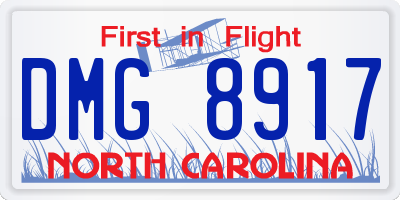 NC license plate DMG8917
