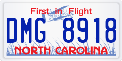 NC license plate DMG8918