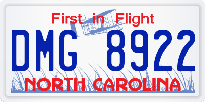 NC license plate DMG8922