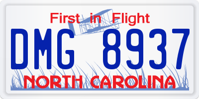 NC license plate DMG8937