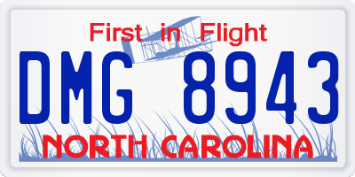 NC license plate DMG8943