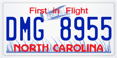 NC license plate DMG8955