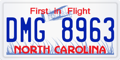 NC license plate DMG8963