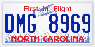 NC license plate DMG8969