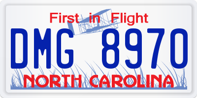 NC license plate DMG8970