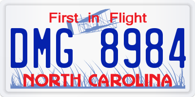 NC license plate DMG8984