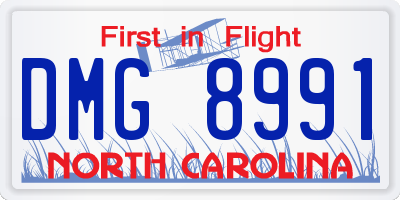 NC license plate DMG8991