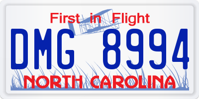 NC license plate DMG8994