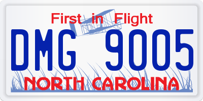 NC license plate DMG9005