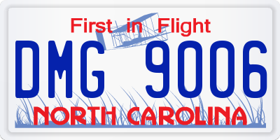 NC license plate DMG9006