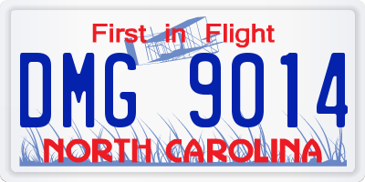 NC license plate DMG9014