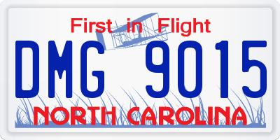 NC license plate DMG9015