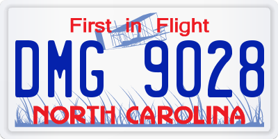 NC license plate DMG9028