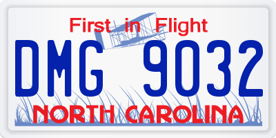 NC license plate DMG9032