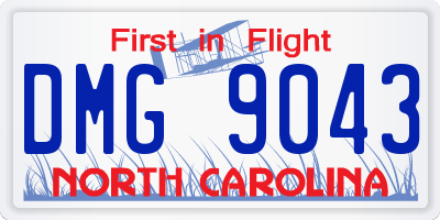 NC license plate DMG9043