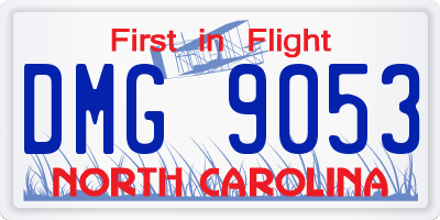 NC license plate DMG9053