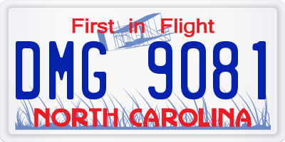 NC license plate DMG9081