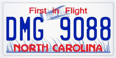 NC license plate DMG9088