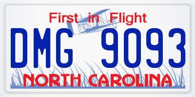 NC license plate DMG9093