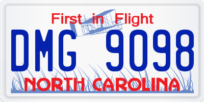 NC license plate DMG9098
