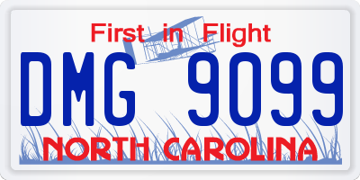 NC license plate DMG9099