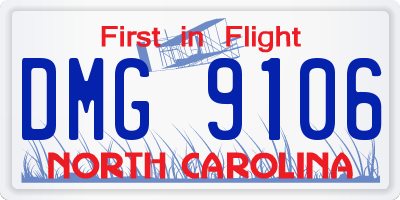 NC license plate DMG9106