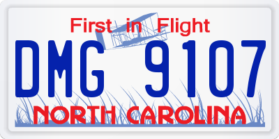 NC license plate DMG9107